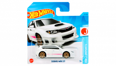 Машинка Базовая Hot Wheels Subaru WRX STI J-Imports 1:64 HKK62 White - Retromagaz, image 1