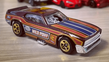 Машинка Базовая Hot Wheels '71 Mustang Funny Car Treasure Hunts Drag Strip 1:64 HCX95 Dark Red - Retromagaz, image 2