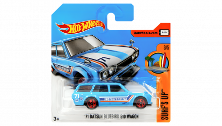 Машинка Базовая Hot Wheels '71 Datsun Bluebird 510 Wagon Surf's Up 1:64 FBD29 Blue - Retromagaz, image 1