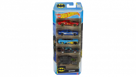 Машинка Базова Hot Wheels Muscle Bound / Dodge Charger / Merc / Batmobile / The Bat DC Batman 1:64 HLY68 Black 5шт - Retromagaz, image 1