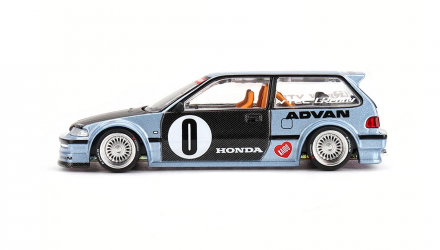 Машинка Premium Kaido House x MiNI GT Honda Civic (EF) Kaido Roulette V1 1:64 KHMG179 Blue - Retromagaz, image 3