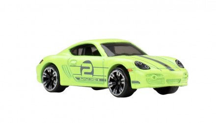 Тематическая Машинка Hot Wheels Porsche Cayman S Neon Speeders 1:64 JKY07 Green - Retromagaz, image 1