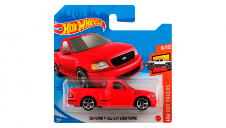 Машинка Базова Hot Wheels '99 Ford F-150 SVT Lightning Fast & Furious Hot Trucks 1:64 GRY97 Red - Retromagaz, image 1