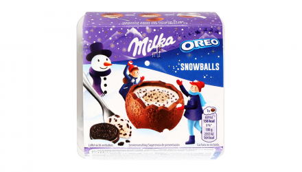 Шоколад Молочный Milka Snow Balls с Кусочками Печенья Oreo 112g - Retromagaz, image 1