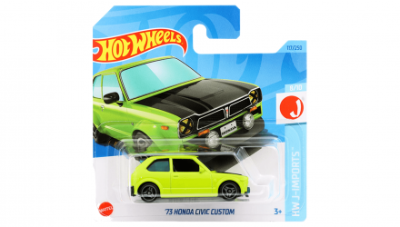 Машинка Базова Hot Wheels '73 Honda Civic Custom J-Imports 1:64 HKG40 Green - Retromagaz, image 1