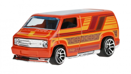 Тематична Машинка Hot Wheels Custom '77 Dodge Van Surf's Up 1:64 JCB66 Orange - Retromagaz, image 1