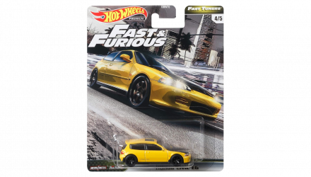 Машинка Premium Hot Wheels Honda Civic EG Fast & Furious 1:64 GJR67 Yellow - Retromagaz, image 1