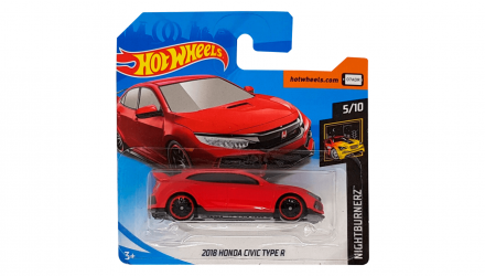 Машинка Базова Hot Wheels 2018 Honda Civic Type R Nightburnerz 1:64 FYB72 Red - Retromagaz, image 1