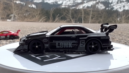 Машинка Premium Hot Wheels LB-ER34 Super Silhouette Nissan Skyline Chase Mountain Drifters 1:64 HCK01 Black - Retromagaz, image 4