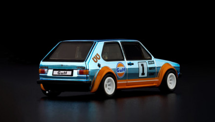 Машинка Premium Hot Wheels 1976 Volkswagen Golf MK1 GTI Red Line Club RLC 1:64 JJY63 Blue - Retromagaz, image 2