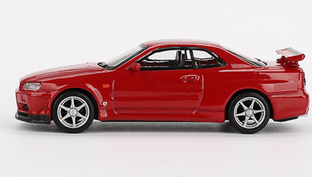 Машинка Premium MINI GT Skyline GT-R (R34) V-Spec 1:64 MGT00796-CH Red - Retromagaz, image 4