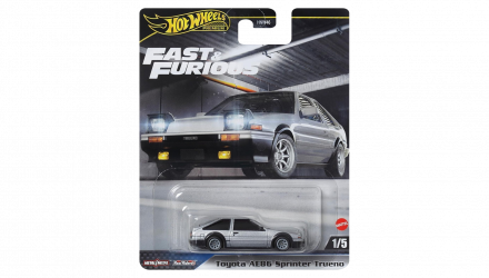 Машинка Premium Hot Wheels Toyota AE86 Sprinter Trueno Fast & Furious 1:64 HVR61 Grey - Retromagaz, image 1