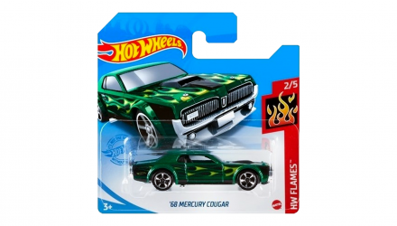 Машинка Базовая Hot Wheels '68 Mercury Cougar Flames 1:64 GTB17 Green - Retromagaz, image 1