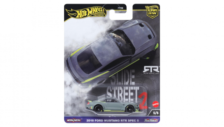 Машинка Premium Hot Wheels 2018 Ford Mustang RTR Spec 5 Slide Street 1:64 HKC85 Grey - Retromagaz, image 6