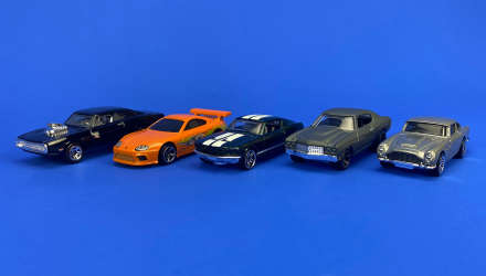 Машинка Базова Hot Wheels 5шт Dodge Charger / Toyota Supra / Mustang / Chevelle SS / Aston Martin Fast & Furious 1:64 HLY70 HND08 Orange - Retromagaz, image 2