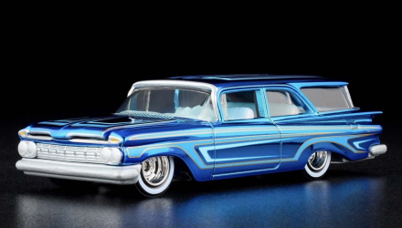 Машинка Premium Hot Wheels 1959 Chevrolet Brookwood Red Line Club RLC 1:64 JCP19 Blue - Retromagaz, image 7
