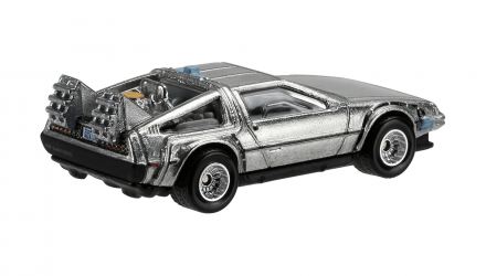 Машинка Premium Hot Wheels Delorean Back to the Future Time Machine Rep. Entertainment 1:64 DJF49 Silver - Retromagaz, image 2