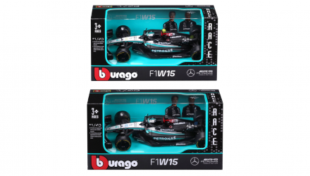 Машинка Bburago Mercedes-AMG F1 W15 Performance 1:43 Black - Retromagaz, image 1