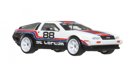 Машинка Premium 2шт Hot Wheels DMC DeLorean и Транспортер HW Rally Hauler Team Transport 1:64 JBM35 White - Retromagaz, image 4