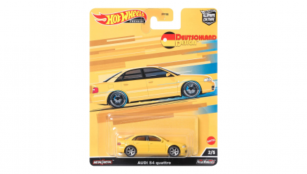 Машинка Premium Hot Wheels Audi S4 Quattro Deutschland Design 1:64 HCJ95 Yellow - Retromagaz, image 1