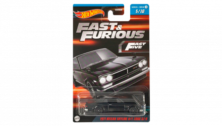 Тематическая Машинка Hot Wheels 1971 Nissan Skyline H/T 2000 GT-R Fast & Furious 1:64 HNR88/HNT15 Black - Retromagaz, image 1