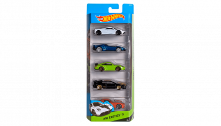 Машинка Базова Hot Wheels 5шт Pagani Huayra / Lamborghini Aventador / Porsche 911 / Lotus Espirit / Alfa Romeo Exotics 1:64 CDT27 Green - Retromagaz, image 1