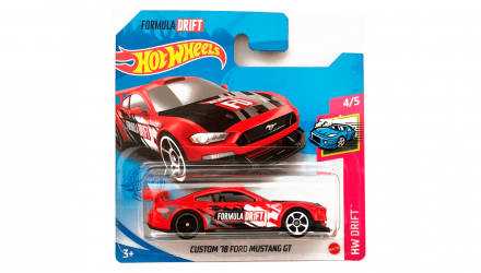 Машинка Базова Hot Wheels Formula Drift Custom '18 Ford Mustang GT Drift 1:64 GTC45 Red - Retromagaz, image 1