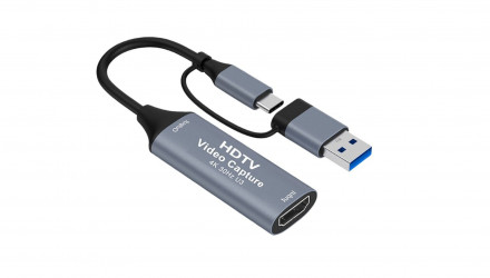 Карта Відеозахоплення RMC Зовнішня HDMI 1.4 - USB3.0 + USB Type-C Grey 0.25m - Retromagaz, image 4