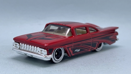 Машинка Базовая Hot Wheels 59 Chevy Impala Layin Low 1:64 JJJ15 Red - Retromagaz, image 1