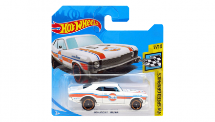 Машинка Базова Hot Wheels '68 Chevy Nova Gulf Speed Graphics 1:64 FYF01 White - Retromagaz, image 1