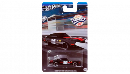 Тематична Машинка Hot Wheels Custom Ford Maverick Vintage Racing Club 1:64 HRT81/HRV09 Black - Retromagaz, image 1