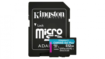 Карта Памяти Kingston Canvas Go! Plus UHS-I U3 V30 A2 + SD Adapter 512GB - Retromagaz, image 3