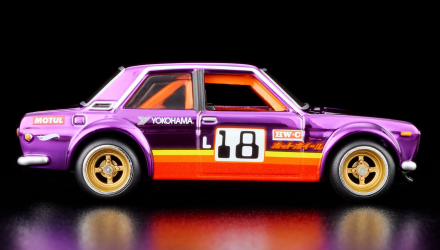 Машинка Premium Hot Wheels '71 Datsun 510 Red Line Club RLC 1:64 JJY57 Purple - Retromagaz, image 3
