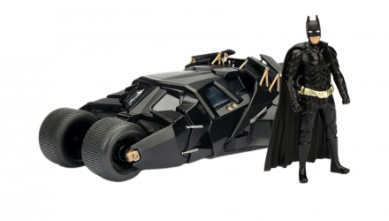 Машинка Jada Batman (2008) Бэтмобиль Темного Рыцаря с Фигуркой Бэтмена 1:24 Black - Retromagaz, image 1