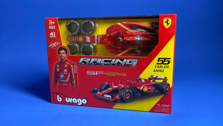 Машинка Bburago Ferrari SF-24 #55 Carlos Sainz Model Kit 1:24 18-26859 Red - Retromagaz, image 2