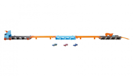 Трек Hot Wheels Грузовик-Транспортер Супергонки 2 в 1 City GVG37 HGH33 Blue Новый - Retromagaz, image 4