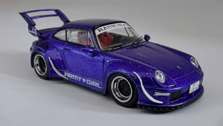 Машинка Premium Tarmac Works Porsche RWB 993 (Porsche 911) Blue Army Girl 1:64 T64-TL017-AG Blue - Retromagaz, image 1