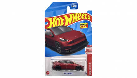 Машинка Базовая Hot Wheels Tesla Model Y Red Edition 1:64 HKL53 Dark Red - Retromagaz, image 1