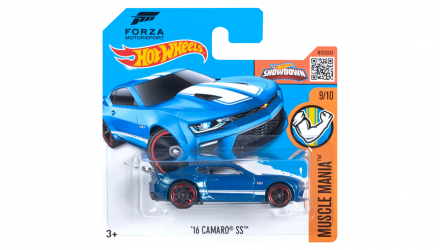 Машинка Базова Hot Wheels '16 Camaro SS Forza Motorsport Muscle Mania 1:64 DHP14 Metallic Blue - Retromagaz, image 1