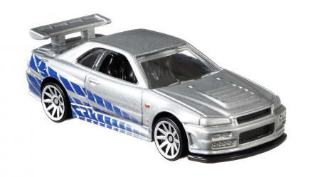 Тематична Машинка Hot Wheels Nissan Skyline GT-R (BNR34) Fast & Furious 1:64 GRP56 Silver - Retromagaz, image 4