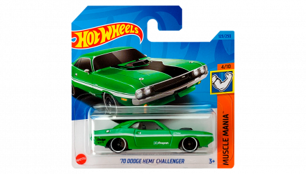 Машинка Базова Hot Wheels '70 Dodge Hemi Challenger Muscle Mania 1:64 HKJ55 Green - Retromagaz, image 1