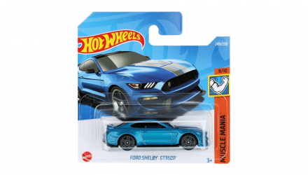 Машинка Базовая Hot Wheels Ford Shelby GT350R Muscle Mania 1:64 HCW36 Blue - Retromagaz, image 1