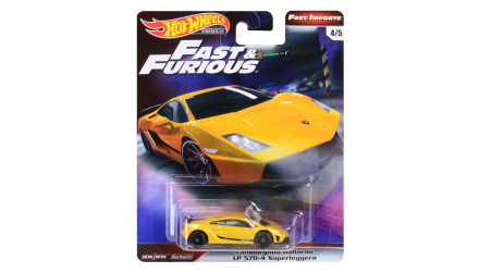 Машинка Premium Hot Wheels Lamborghini Gallardo LP 570-4 Superleggera Fast & Furious 1:64 GBW77 Yellow - Retromagaz, image 1