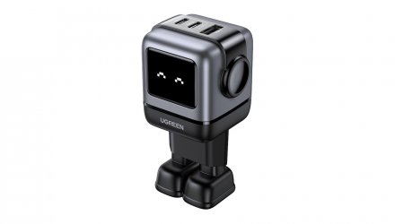 Зарядное Устройство Ugreen Gan Robot tech Fast Charger Power Adapter 65W USB Type-C 2шт. + USB Grey - Retromagaz, image 1