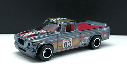 Машинка Базова Hot Wheels '63 Studebaker Champ Super Treasure Hunt STH Hot Trucks 1:64 HCY14 Black - Retromagaz, image 1