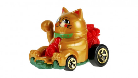 Машинка Базова Hot Wheels Feline Lucky Maneki-Neko 9.29 Experimotors 1:64 JJJ54 Gold - Retromagaz, image 1