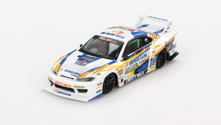 Машинка Premium MINI GT Nissan LB-Super Silhouette S15 SILVIA #555 2023 Formula Drift Japan 1:64 MGT00895 White - Retromagaz, image 1
