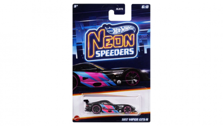 Тематична Машинка Hot Wheels SRT Viper GTS-R Neon Speeders 1:64 HLH72/HLH78 Black - Retromagaz, image 1