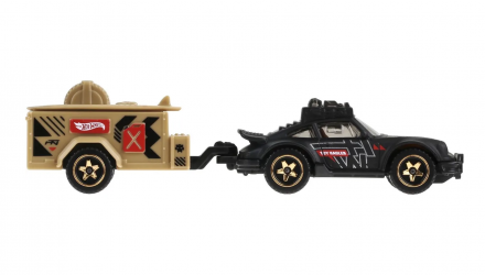 Машинка Базова Hot Wheels Porsche 911 Off-Roader з Причіпом Track Fleet 1:64 HYT56 Black - Retromagaz, image 3
