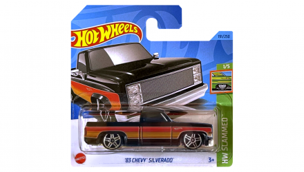 Машинка Базова Hot Wheels '83 Chevy Silverado Slammed 1:64 HKJ06 Black - Retromagaz, image 1